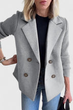Blazer croisé sans manches à revers crantés