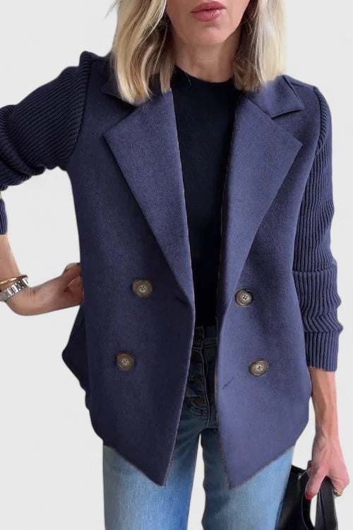 Blazer croisé sans manches à revers crantés