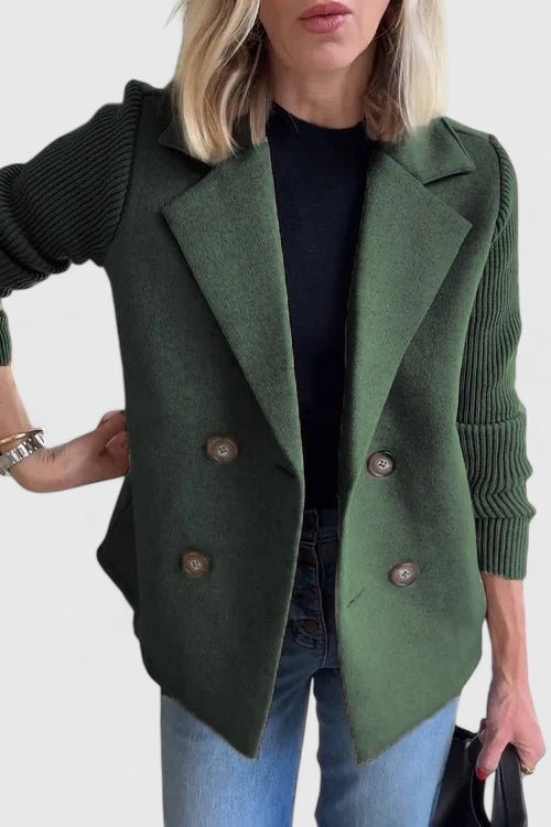 Blazer croisé sans manches à revers crantés