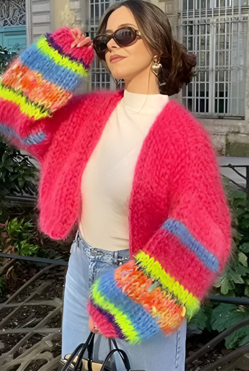 Cropped Chunky Knit Cardigan