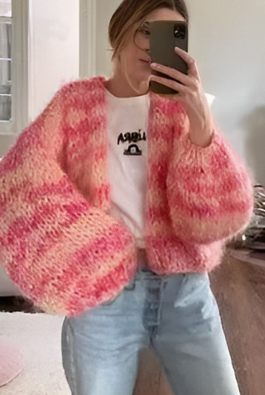 Cropped Chunky Knit Cardigan
