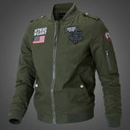 Bomber militaire détail badge col montant