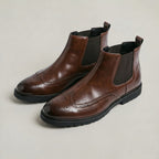 Wingtip Brogue Chelsea Boots Elasticated Side