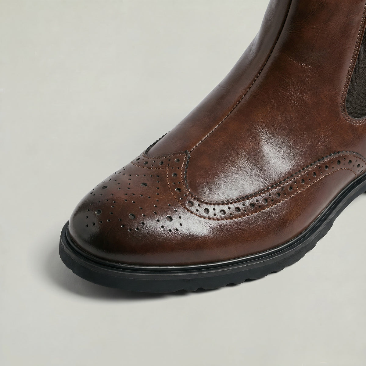 Wingtip Brogue Chelsea Boots Elasticated Side