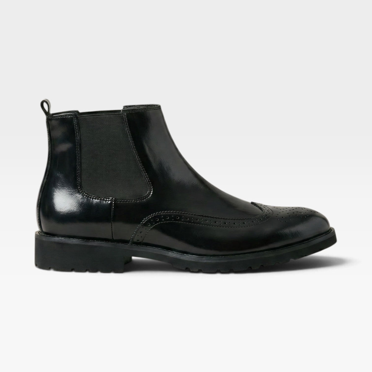 Wingtip Brogue Chelsea Boots Elasticated Side