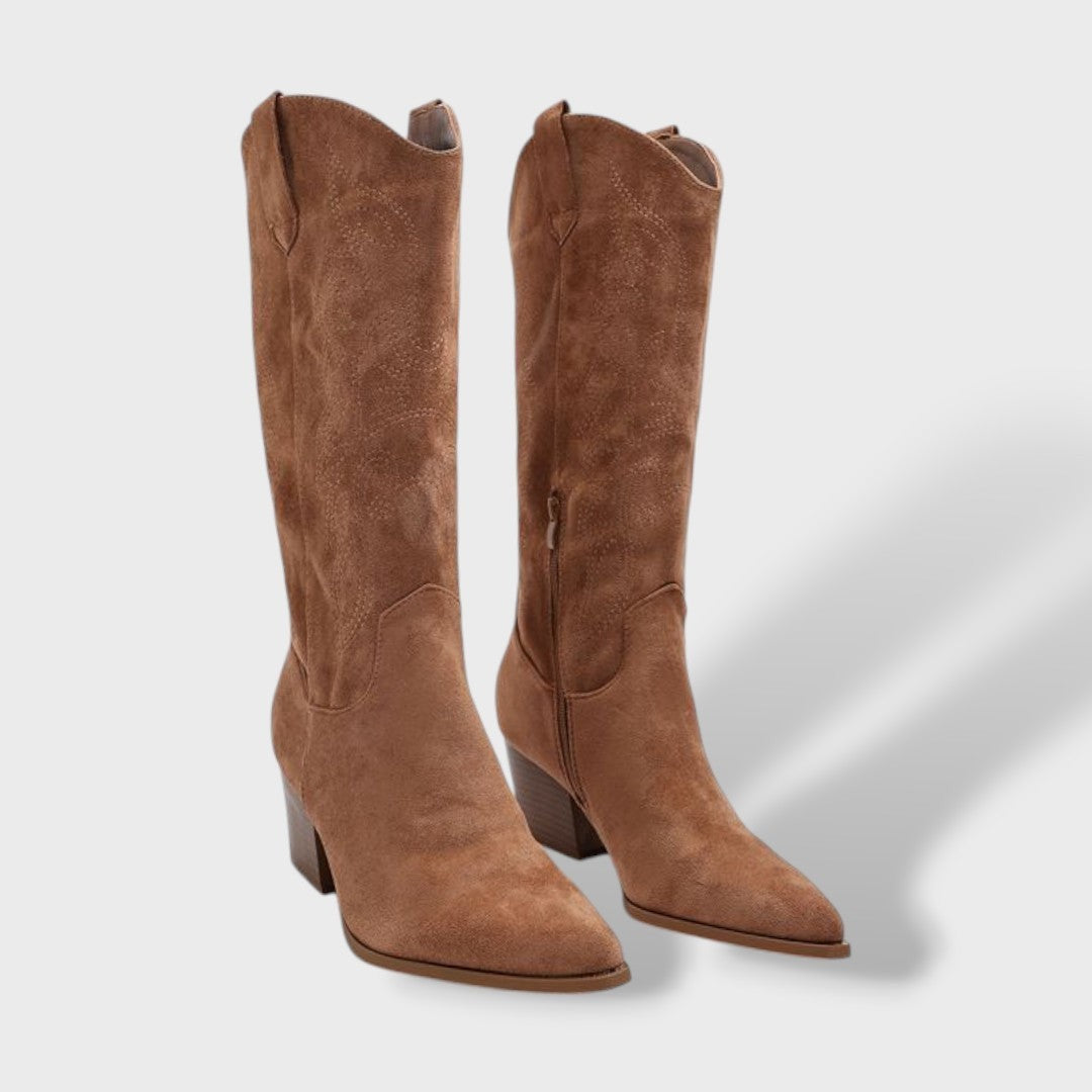Western Cowboy Boots Knee High Embroidered