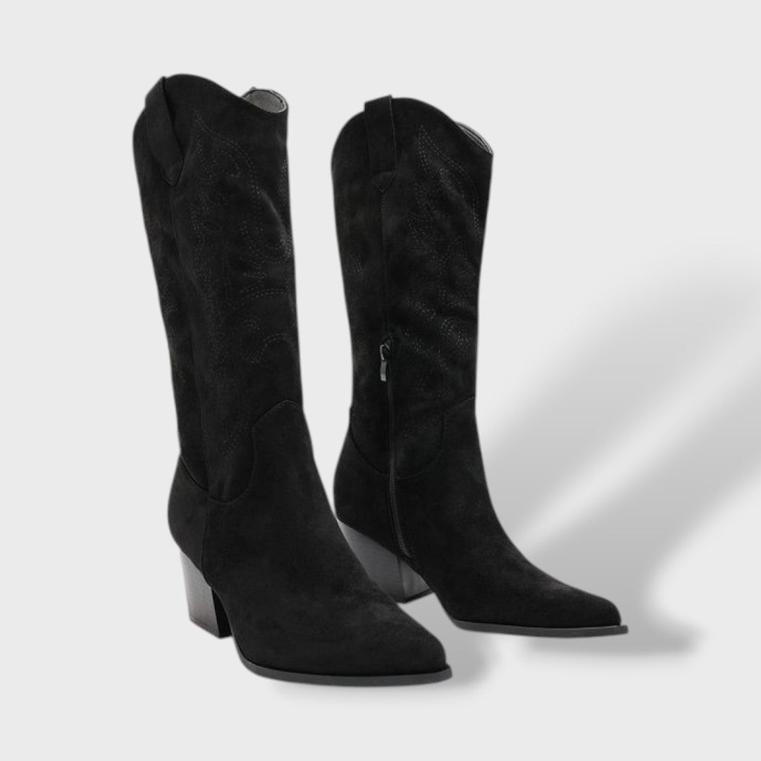 Western Cowboy Boots Knee High Embroidered