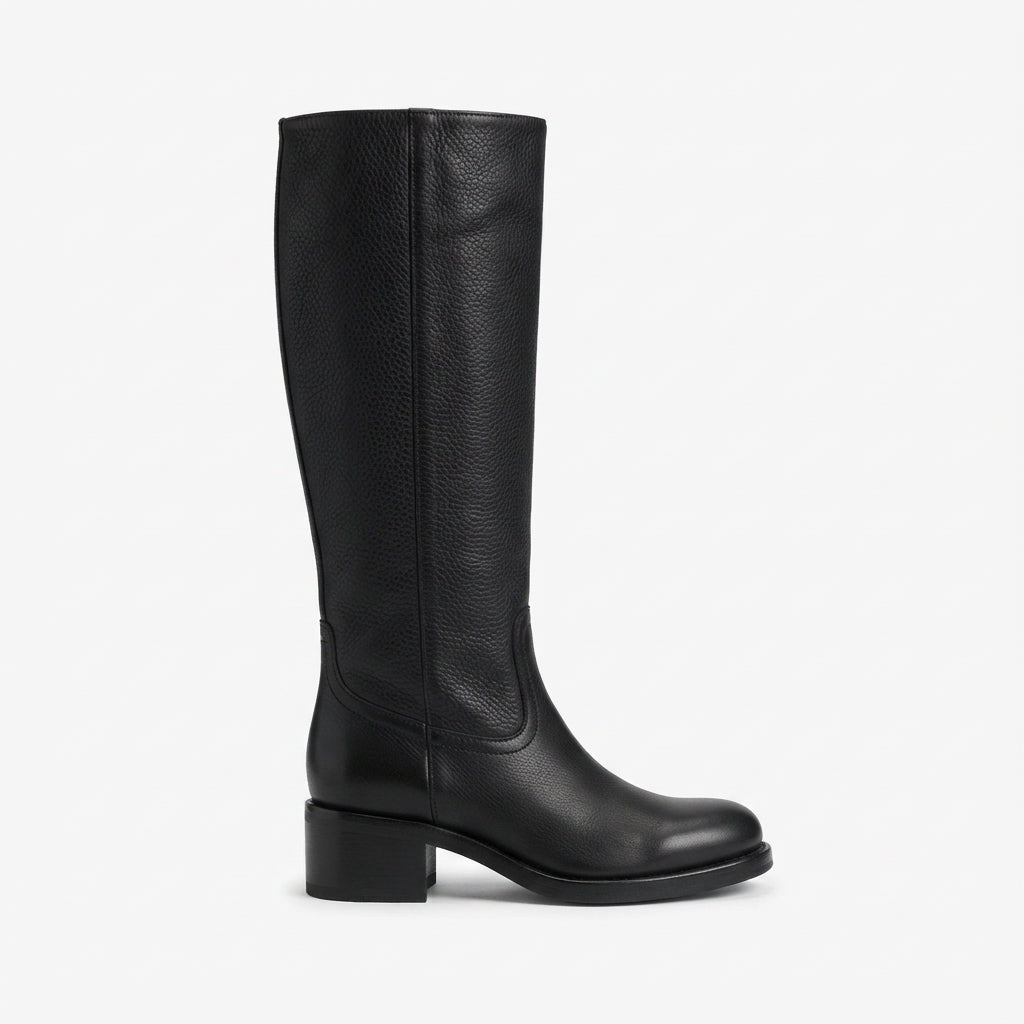 Block Heel Knee High Boots