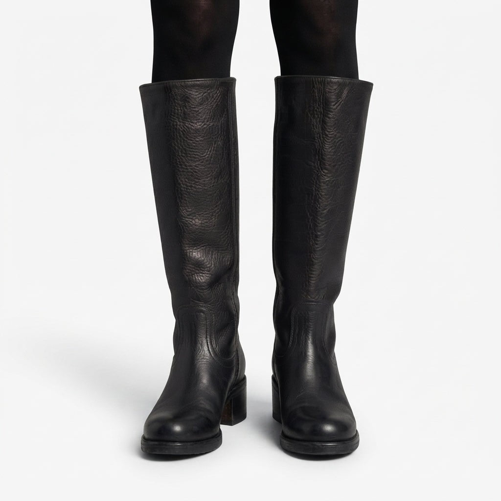 Block Heel Knee High Boots