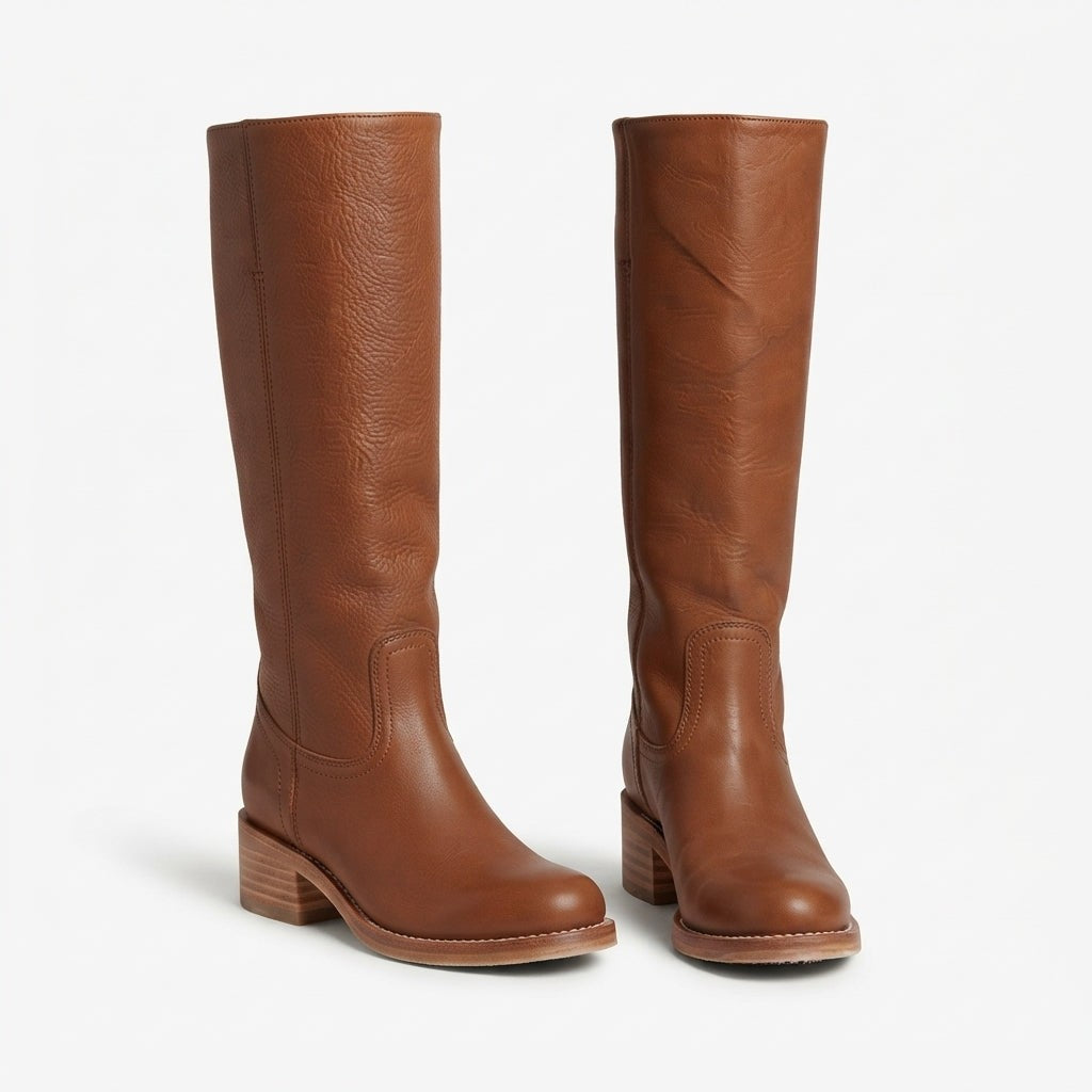 Block Heel Knee High Boots