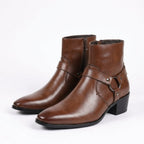 Harness Ankle Boots Side Zip Pointed Toe