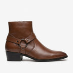 Harness Ankle Boots Side Zip Pointed Toe