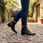 Harness Ankle Boots Side Zip Pointed Toe