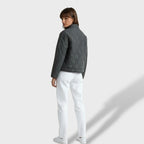 Quilted Bomber Jacket Front Zip