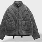 Quilted Bomber Jacket Front Zip