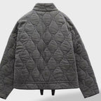 Quilted Bomber Jacket Front Zip