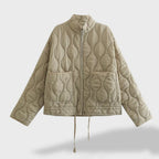Quilted Bomber Jacket Front Zip