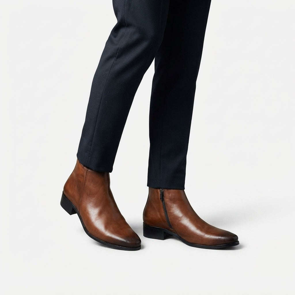 Chelsea Ankle Boots Side Zip Block Heel