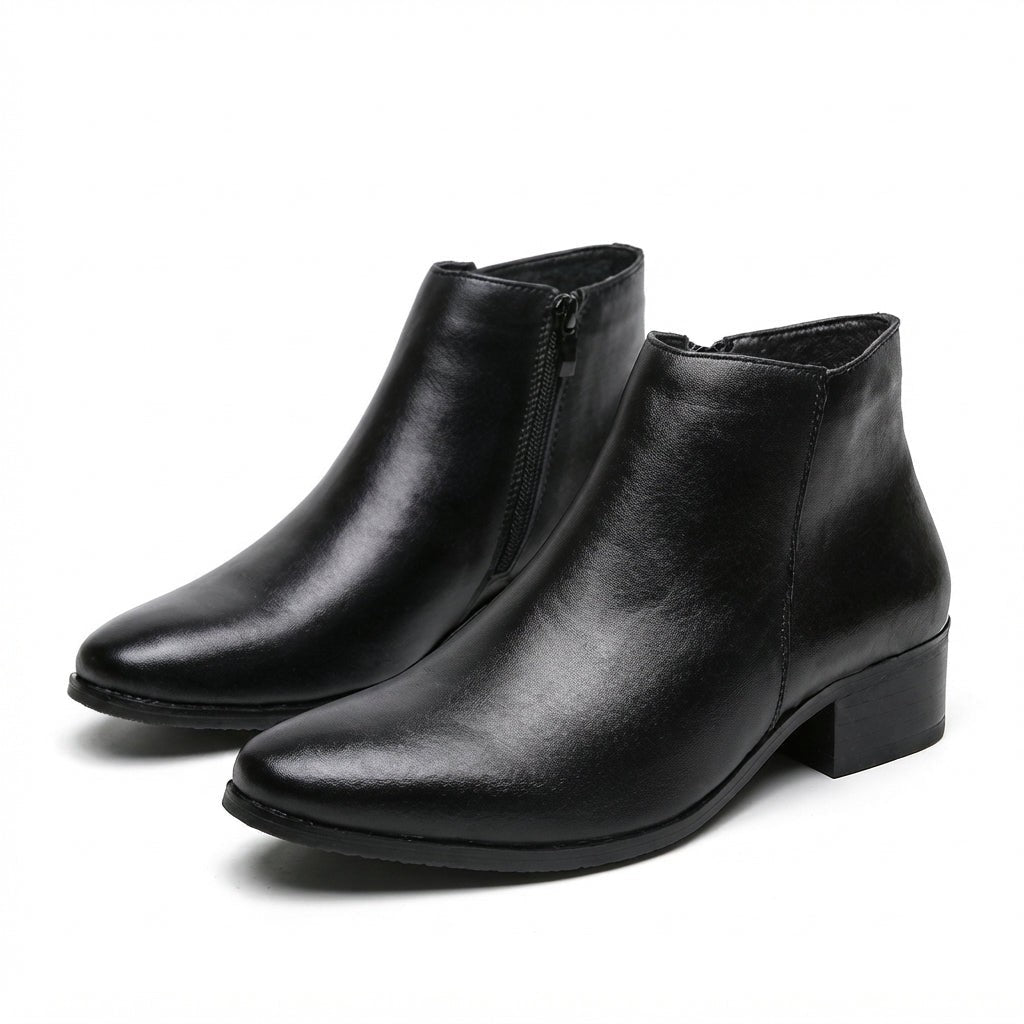 Chelsea Ankle Boots Side Zip Block Heel