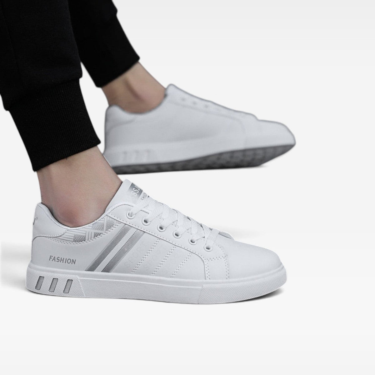 Low Top Casual Sneakers Lace Up Striped