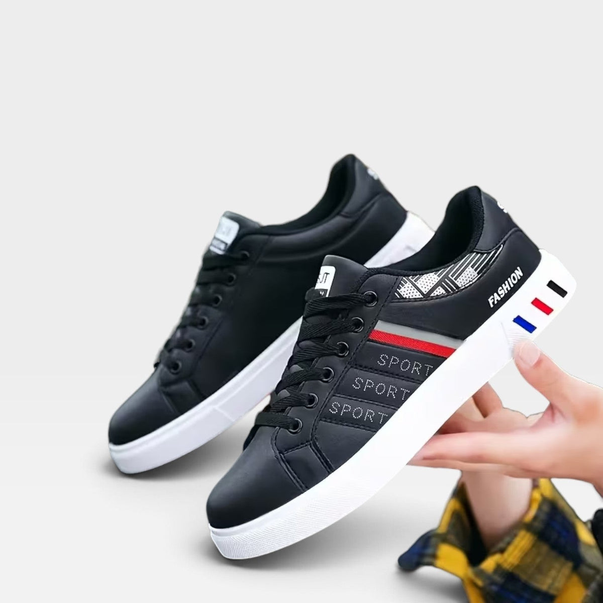 Low Top Casual Sneakers Lace Up Striped