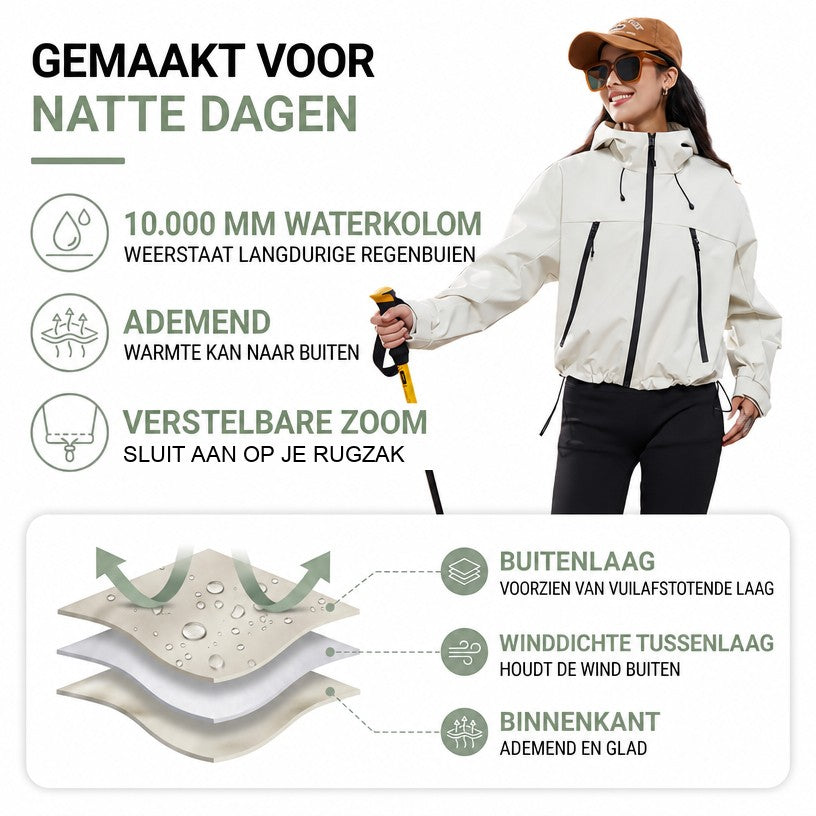 Veste coupe-vent de randonnée à capuche Cropped