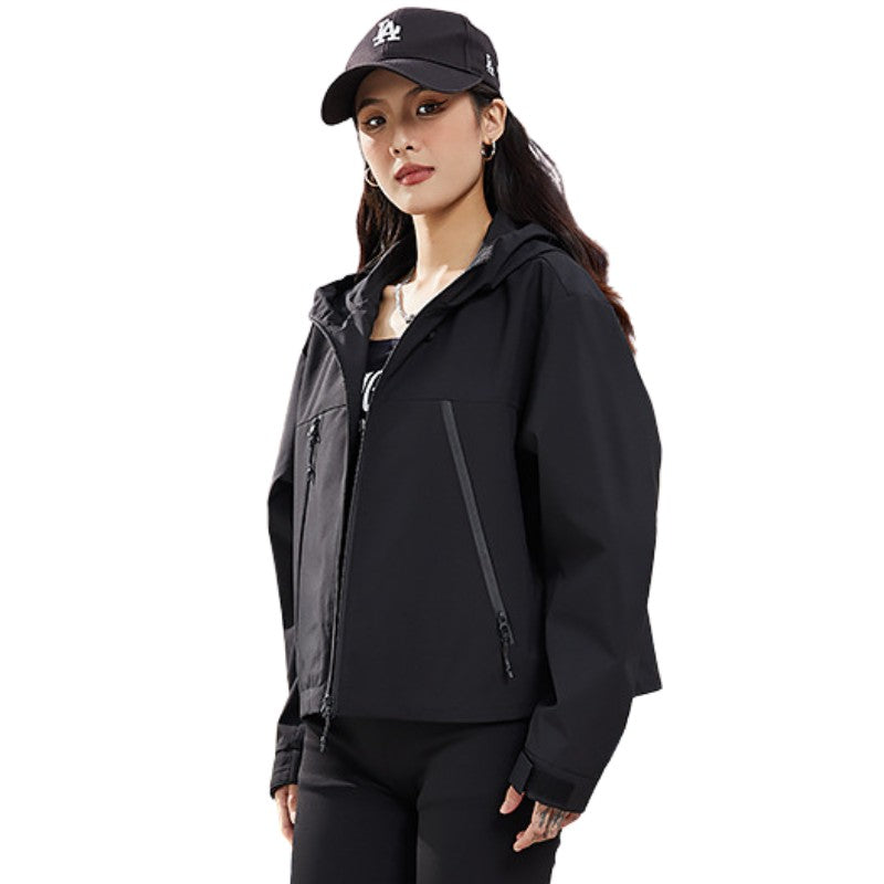 Veste coupe-vent de randonnée à capuche Cropped