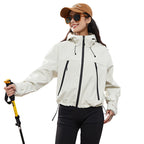 Veste coupe-vent de randonnée à capuche Cropped