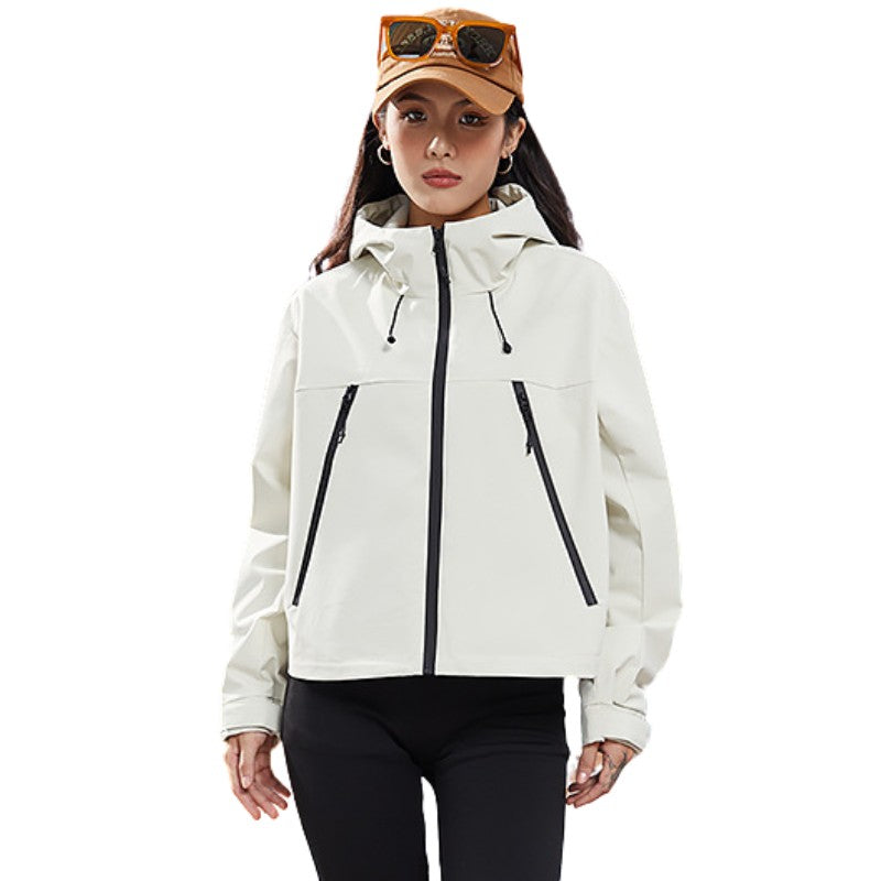Veste coupe-vent de randonnée à capuche Cropped