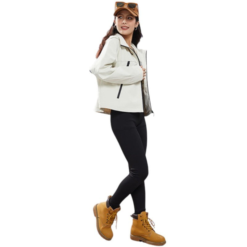 Veste coupe-vent de randonnée à capuche Cropped